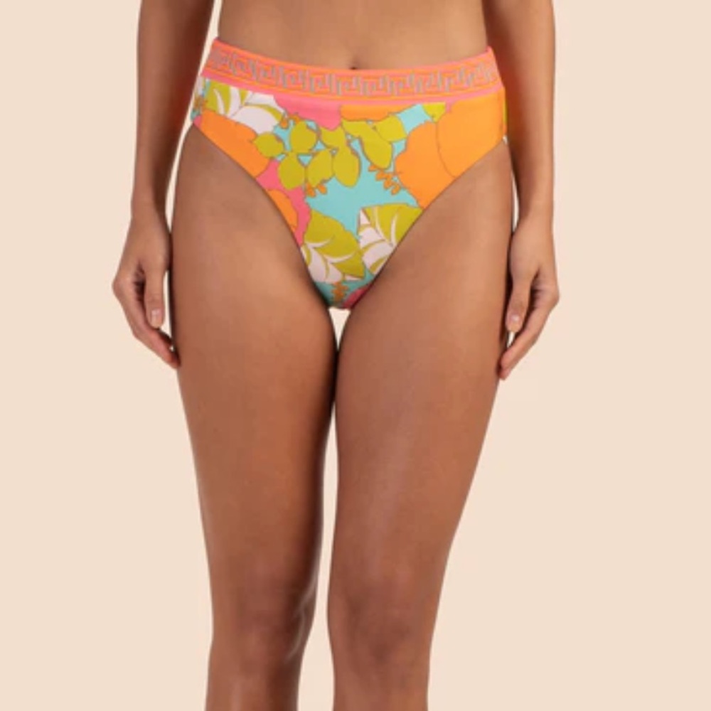 TRINA TURK Playa De Flor High Waist Reversible Bikini Bottoms Size 6 Never Worn
